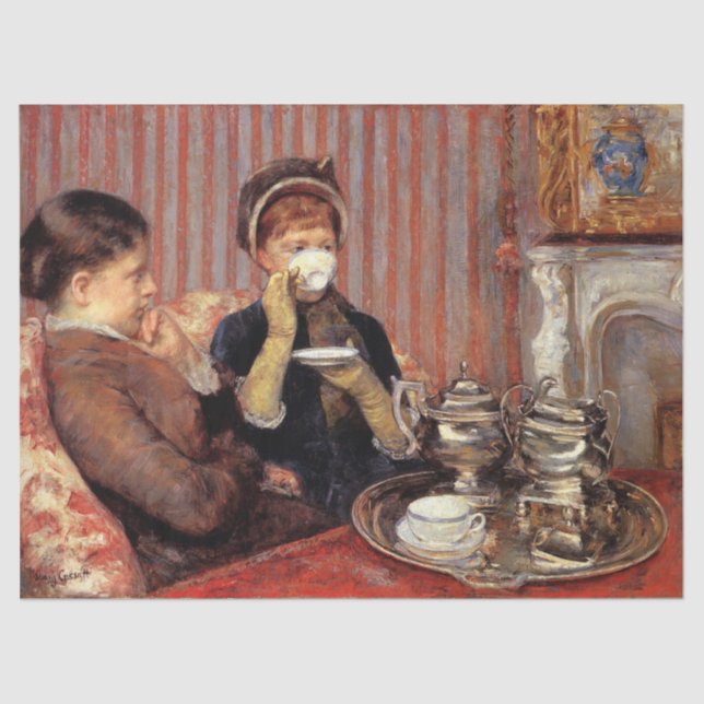 The Tea by Mary Cassatt Tissue Paper (Front)