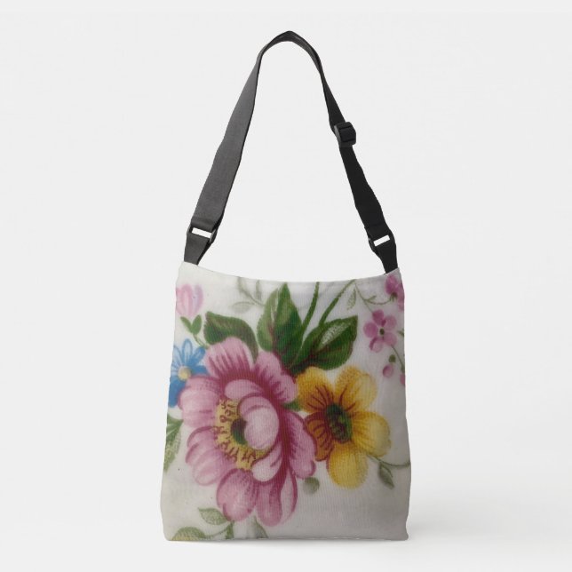 The Tea Cup Floral Bouquet Crossbody Bag (Front)