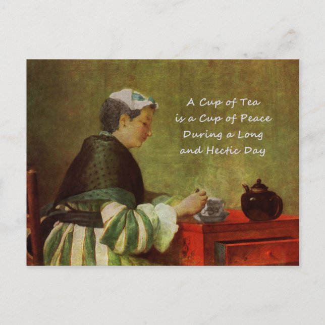 The Tea Drinker 1735 Postcard (Front)