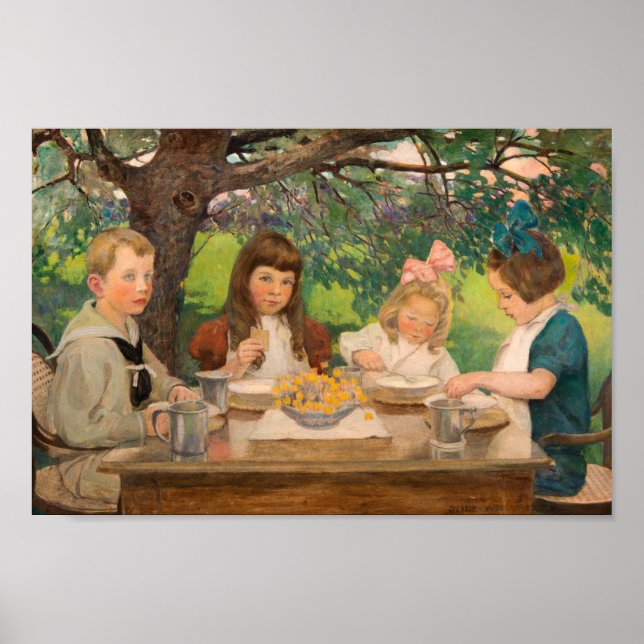 The Tea Party by Jessie Wilcox-Smith Poster (Front)