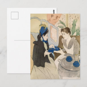 "The Tea Party" Mary Cassatt Japanese Style Print Postcard