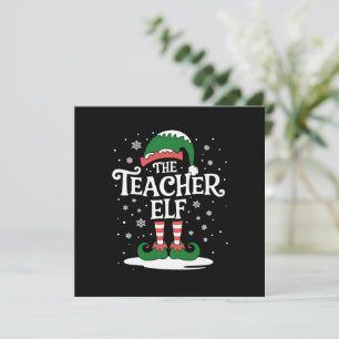 The Teacher Elf Christmas Family Matching Group Holiday Card