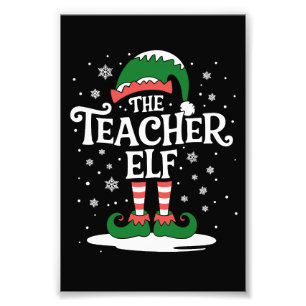 The Teacher Elf Christmas Family Matching Group Photo Print