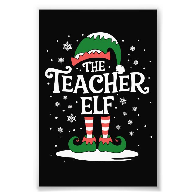 The Teacher Elf Christmas Family Matching Group Photo Print (Front)