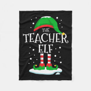 The Teacher Elf Christmas Family Matching Xmas Gro Fleece Blanket