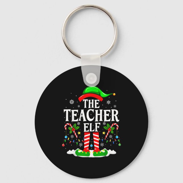 The Teacher Elf Funny Xmas Teachers Christmas Teac Key Ring (Front)