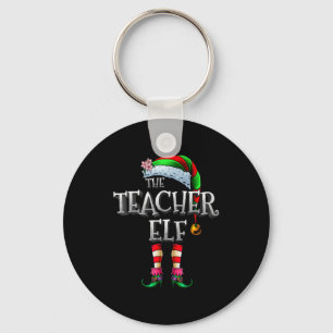 The Teacher Elf Shirt Matching Family Funny Christ Key Ring