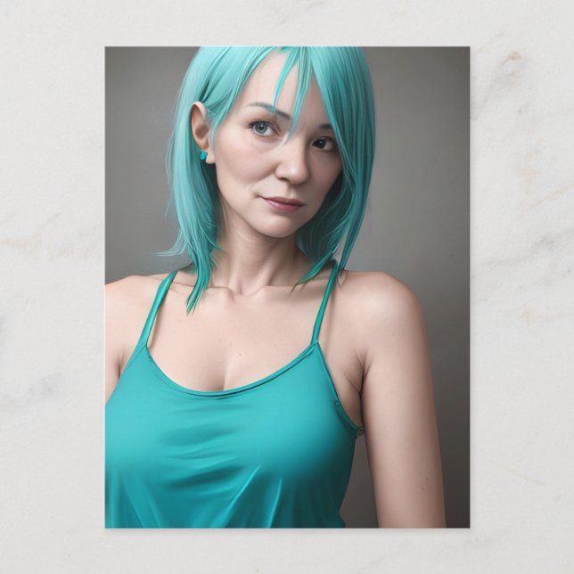 The Teal Haired Woman Postcard (Front)