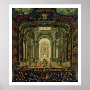 The Teatro Reale in Turin (oil on canvas) Poster