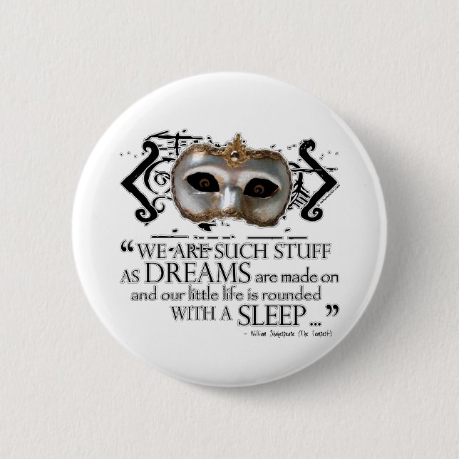 The Tempest Quote 6 Cm Round Badge (Front)