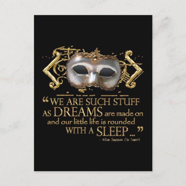 The Tempest Quote (Gold Version) Postcard (Front)