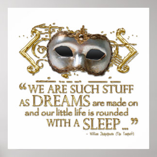The Tempest Quote (Gold Version) Poster