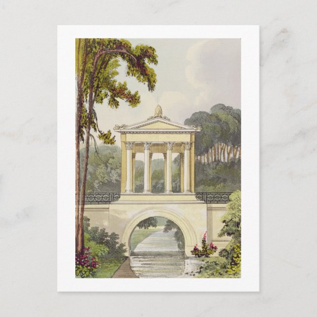 The Temple Bridge, from Ackermann's 'Repository of Postcard (Front)