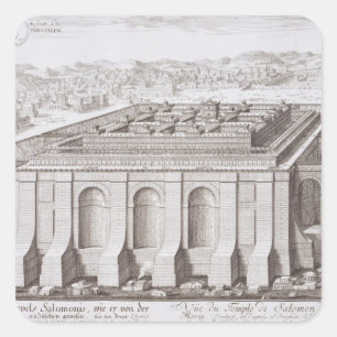 The Temple of Solomon, Jerusalem, from 'Entwurf ei Square Sticker