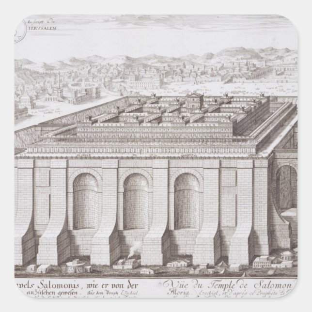 The Temple of Solomon, Jerusalem, from 'Entwurf ei Square Sticker (Front)