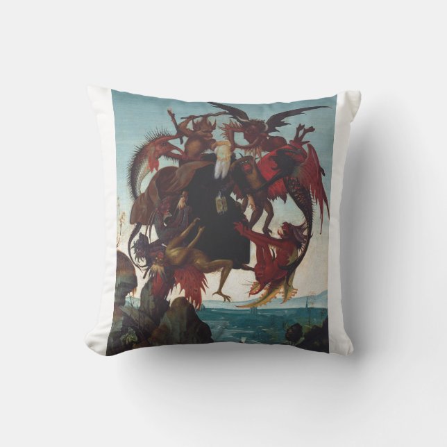 The Temptation of Saint Anthony by Michelangelo Cushion (Front)
