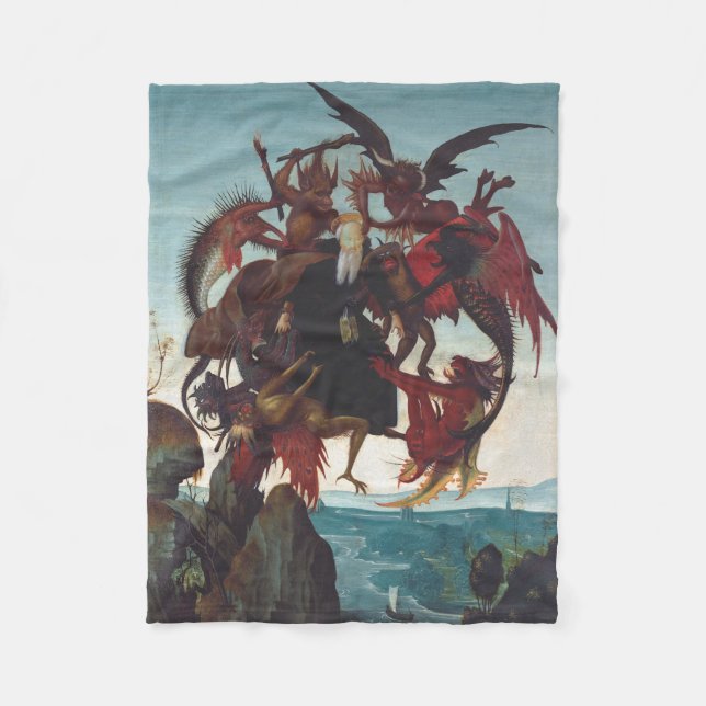 The Temptation of Saint Anthony by Michelangelo Fleece Blanket (Front)