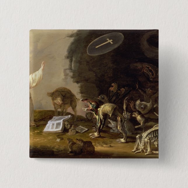 The Temptation of St. Anthony (panel) 15 Cm Square Badge (Front)
