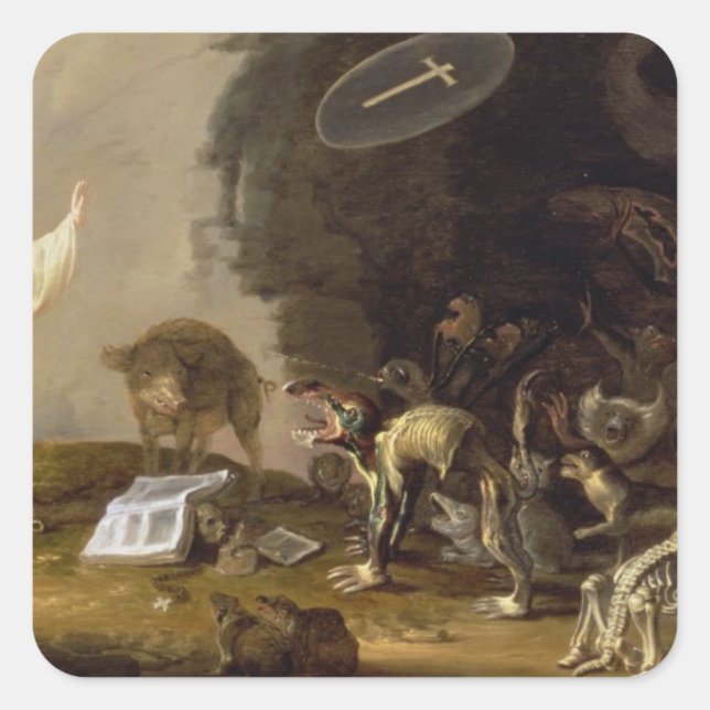 The Temptation of St. Anthony (panel) Square Sticker (Front)