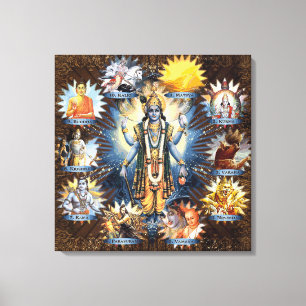 The Ten Avatars Of Vishnu - Wrapped Canvas