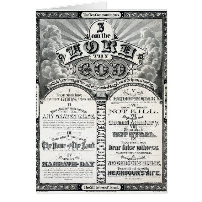 The Ten Commandments 1876 Vintage Poster Restored (Front)