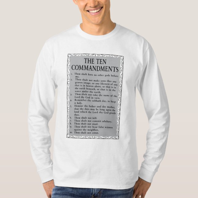 The Ten Commandments Bible Mens Long Sleeve T-Shirt (Front)