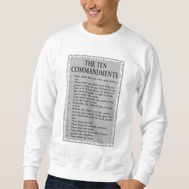 The Ten Commandments Bible Men's Sweatshirt (Front)