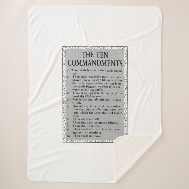 The Ten Commandments Bible Sherpa Blanket (Front)