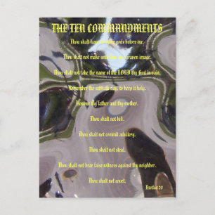 The Ten Commandments Brown Glass Postcard