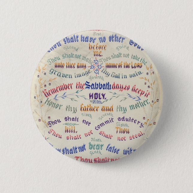 The Ten Commandments button (Front)