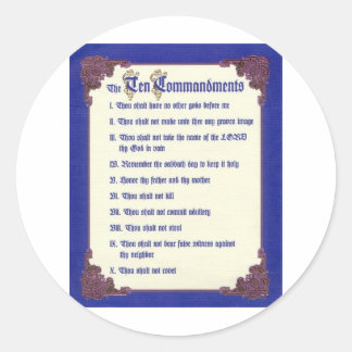 THE TEN COMMANDMENTS CLASSIC ROUND STICKER