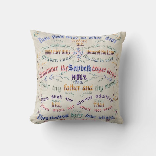 The Ten Commandments Cushion (Front)