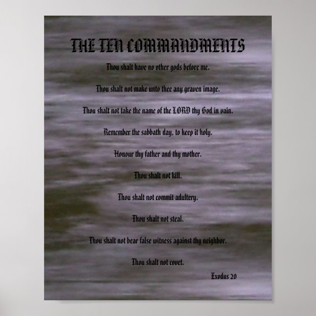 The Ten Commandments - Grey Streaks Poster (Front)