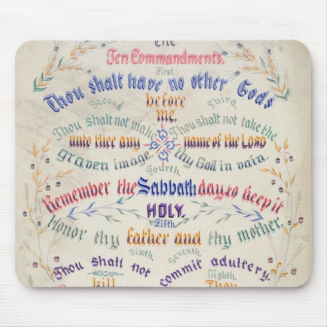 The Ten Commandments mousepad (Front)