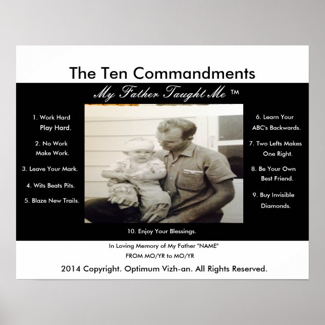 The Ten Commandments My Father Taught Me Poster (Front)