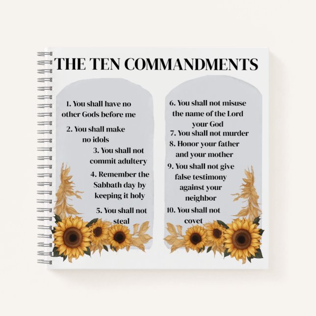The Ten Commandments Notebook (Front)