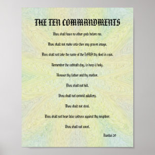 The Ten Commandments - Pastel Floral Poster