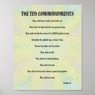 The Ten Commandments - Pastel Floral Poster