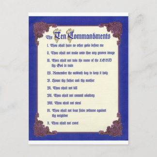 THE TEN COMMANDMENTS POSTCARD