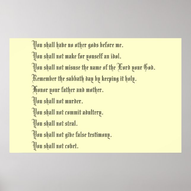 The Ten Commandments Poster (Front)