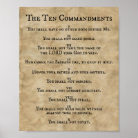The Ten Commandments Printing Press on Parchment