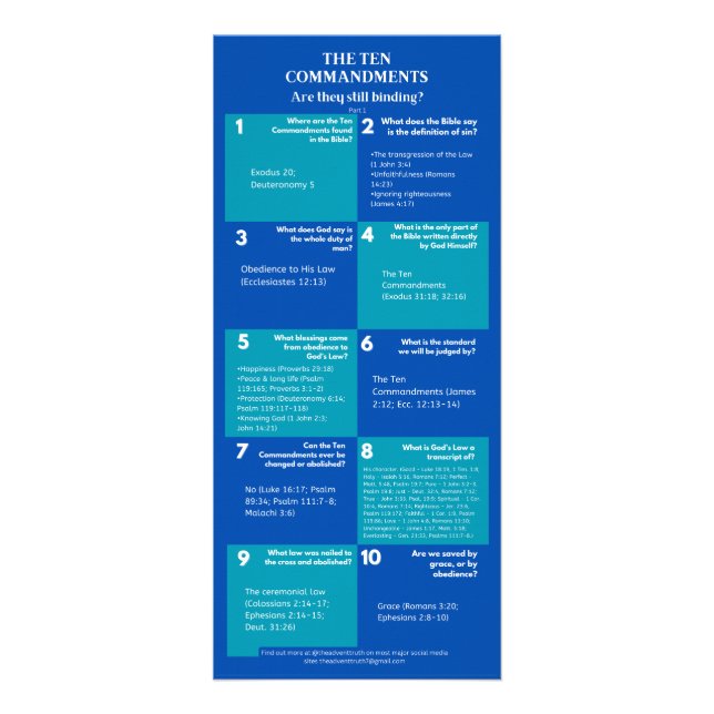 The Ten Commandments Shareable Rack Card (Front)
