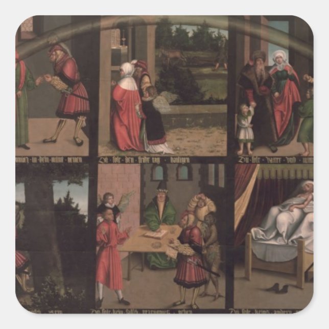 The Ten Commandments Square Sticker (Front)