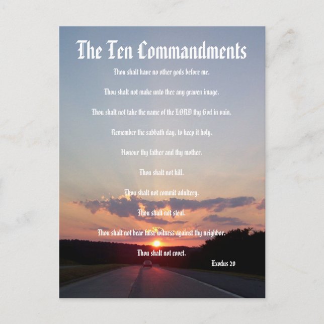 The Ten Commandments - Sunset #3 Postcard (Front)