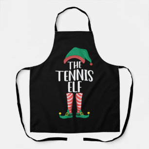 The Tennis Elf Matching Family Group Christmas Apron
