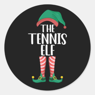 The Tennis Elf Matching Family Group Christmas Classic Round Sticker
