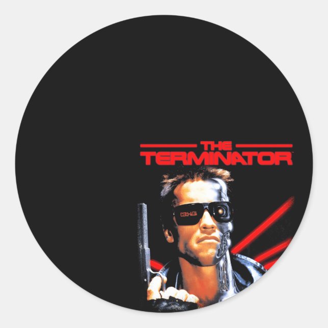 The Terminator Movie Box Classic Round Sticker (Front)