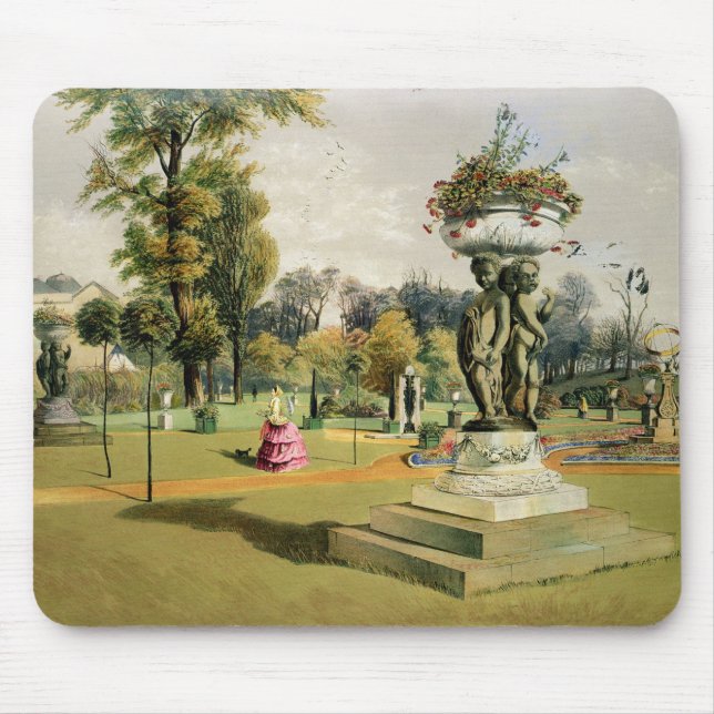 The Terrace Garden, Woburn Abbey (chromolitho) Mouse Pad (Front)