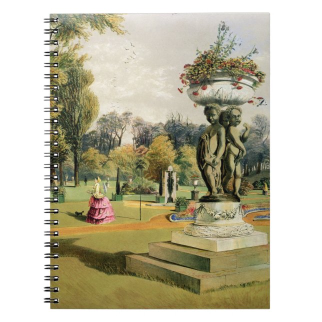 The Terrace Garden, Woburn Abbey (chromolitho) Spiral Notebook (Front)