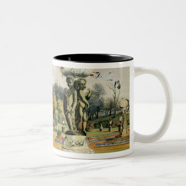 The Terrace Garden, Woburn Abbey (chromolitho) Two-Tone Coffee Mug (Right)